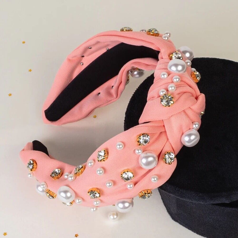 Orange Tangerine Pearl and Bling Headband